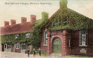 Postcard of Stourbridge (Wordseley) Drill Hall. Click to Enlarge